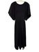 Pomander Place Size Small Black Short Sleeve Button Detail Ruched Shirred Dress Black / Small