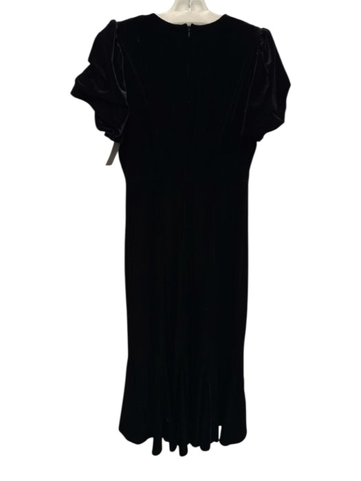 Tuckernuck Size Medium Black Polyester Blend Gathered Velvet Maxi Dress Black / Medium