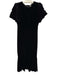 Tuckernuck Size Medium Black Polyester Blend Gathered Velvet Maxi Dress Black / Medium