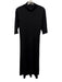 Vince Size Medium Black Polyester Blend Short Sleeve Mock Neck Maxi Dress Black / Medium