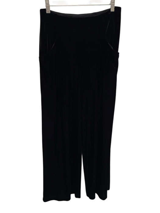 Eva Franco Size 6 Black High Rise Pockets Velvet Wide Leg Pants Black / 6