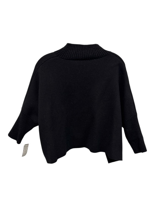 Kerisma Size One Size Black Angora 3/4 Sleeve Mock Neck Ribbed Boxy Sweater Black / One Size