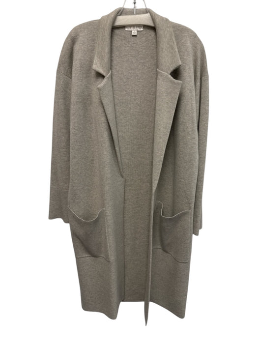 J Crew Size Small Light Gray Cotton Blend Long Sleeve Heathered Long Line Jacket Light Gray / Small