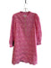 Pomander Place Size L Pink Cotton Round Neck Quarter Button Long Sleeve Dress Pink / L
