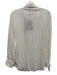 Etro Size 38 White Silk Blend Button Front Long Sleeve Jacquard Relaxed fit Top White / 38