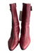 Coach Shoe Size 7 Red Pebbled Leather Side Zip Pointed Toe Kitten Heel Boots Red / 7