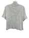 LaRoque Size M White Cotton Trumpet Sleeve Ruffles Button Up High Neck Top White / M