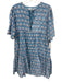 India Collection Emerson Fry Size XS/S Blue, White, Pink Cotton Split Neck Dress Blue, White, Pink / XS/S