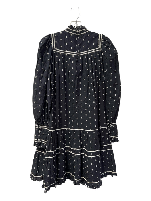 Ulla Johnson Size 4 Black & White Cotton All Over Print Long Sleeve Lined Dress Black & White / 4