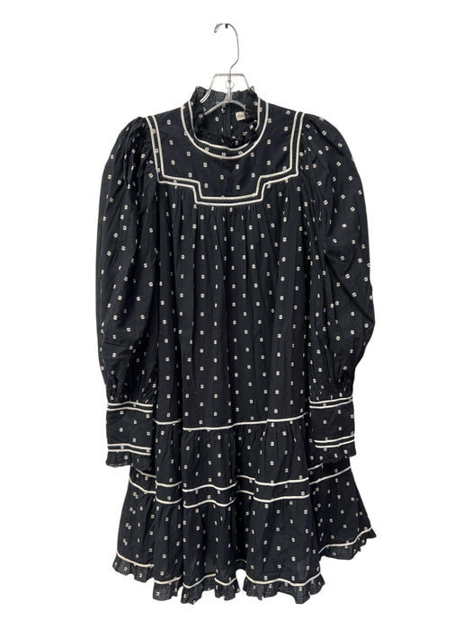 Ulla Johnson Size 4 Black & White Cotton All Over Print Long Sleeve Lined Dress Black & White / 4