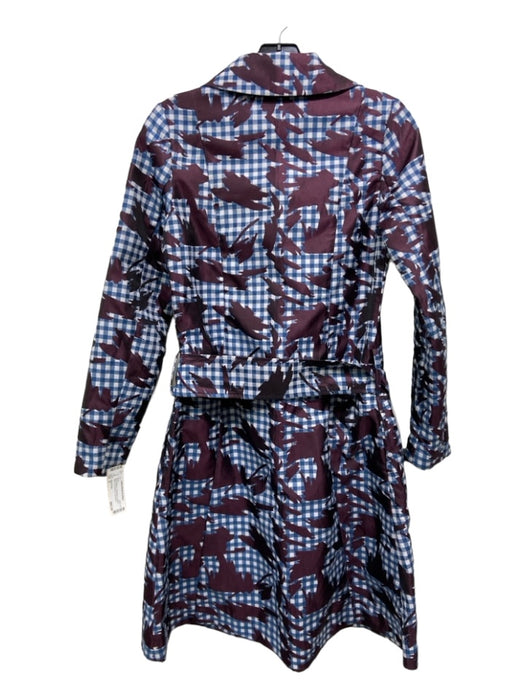 Abbey Glass Size S Blue & Maroon Checkered Collared Button Up Abstract Dress Blue & Maroon / S