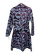 Abbey Glass Size S Blue & Maroon Checkered Collared Button Up Abstract Dress Blue & Maroon / S