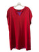 Abbey Glass Size S Red V Neck Short Cap Sleeve Dress Red / S