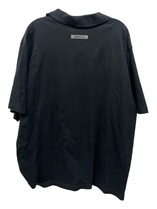 Essentials AS IS Size L Black Cotton Solid Logo Polo Men's Shirt L