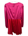 Milly Size 8 Red & Pink Polyester Satin Color Block Long Puff Sleeve Mini Dress Red & Pink / 8