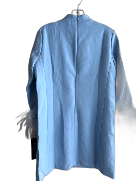 Tuckernuck Size S Light Blue Polyester feather hem High Neck Below Knee Dress Light Blue / S