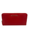 Michael Kors Red Orange Leather Zip Bifold Wallets Red Orange