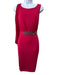 Aidan Mattox Size 6 Red Polyester Blend Beaded Waist Draped Mini Dress Red / 6