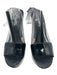 Chanel Shoe Size 37 Black & Clear Leather & Plastic Peep Toe Ankle Buckle Pumps Black & Clear / 37