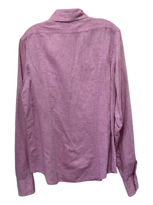 Dsquared Size 52 Pink Cotton Blend Solid Front Pocket Men's Long Sleeve Shirt 52