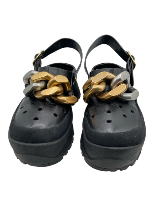 Stella McCartney Shoe Size 37 Black, Gold, Silver Faux Leather Platform Sandals Black, Gold, Silver / 37