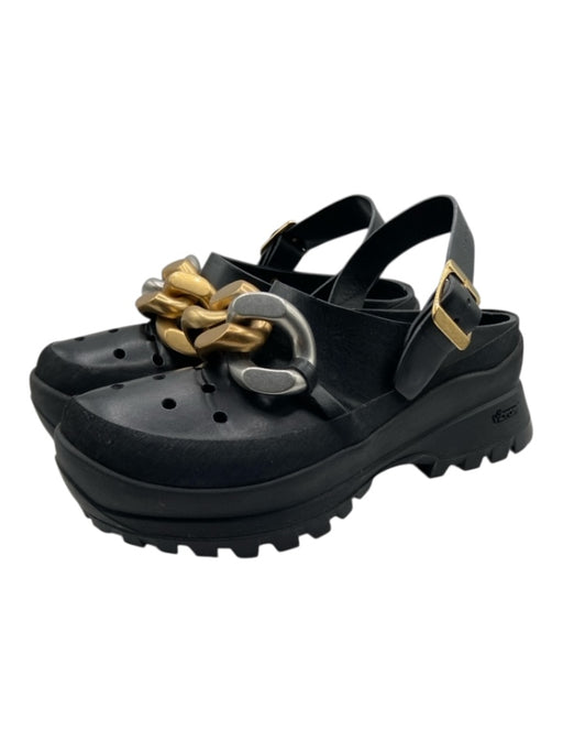 Stella McCartney Shoe Size 37 Black, Gold, Silver Faux Leather Platform Sandals Black, Gold, Silver / 37