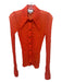 Ganni Size XS / 32 Orange Polyamide Blend Semi Sheer Textured dagger collar Top Orange / XS / 32