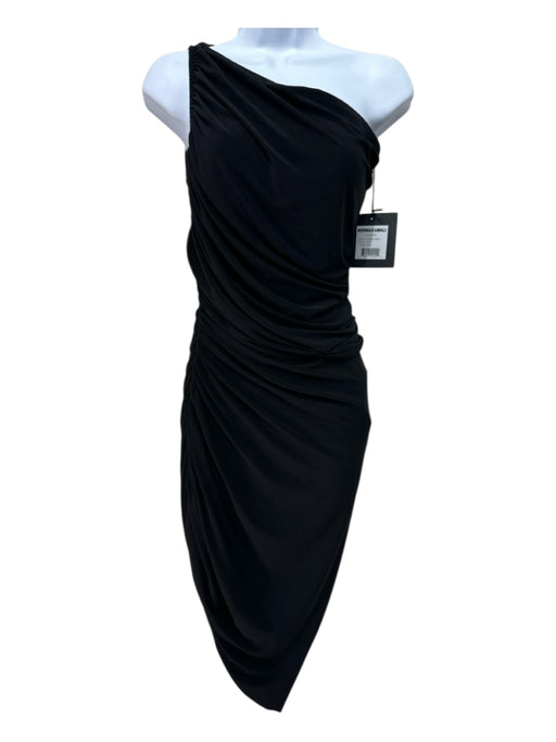 Norma kamali Size XS Black Polyester Blend Ruched Asymmetric Hem Mini Dress Black / XS