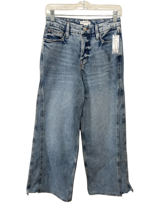 Good American Size 0 Light Wash Cotton Denim High Rise Whiskering 5 Pocket Jeans Light Wash / 0