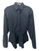 Alaia Size 36 Black Cotton Long Sleeve Button Up Peplum Top Black / 36