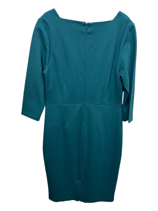 Boden Size 12L Deep Green Viscose Zip Back Sweetheart Neckline 1/2 Arm Dress Deep Green / 12L