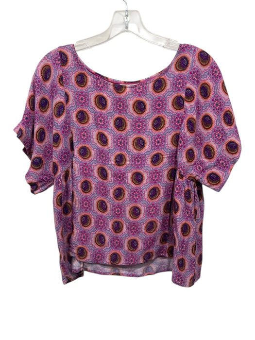 Maeve Size S Pink & Multi Viscose Short Sleeve Printed Short Sleeve Top Pink & Multi / S