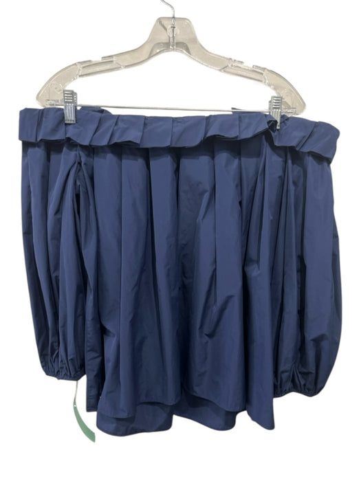 Trina Turk Size M Navy Polyester Off Shoulder Ruffles Top Navy / M