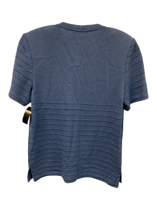 St. John Collection Size 8 Baby Blue Wool Blend Knit Short Sleeve Sweater Baby Blue / 8
