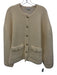 J. Crew Size L Cream & Gold Polyester Blend Knit Gold Button Detail Jacket Cream & Gold / L