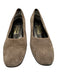 Salvatore Ferragamo Shoe Size 9.5 AA Taupe Suede Square Toe Block Heel Flats Taupe / 9.5 AA
