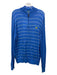 Masters AS IS Size L Blue & Yellow Cotton Blend Stripes Quarter Zip Sweater L