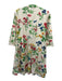Tuckernuck Size XS Yellow & Multi Cotton Blend Floral 3/4 Sleeve Dress Yellow & Multi / XS