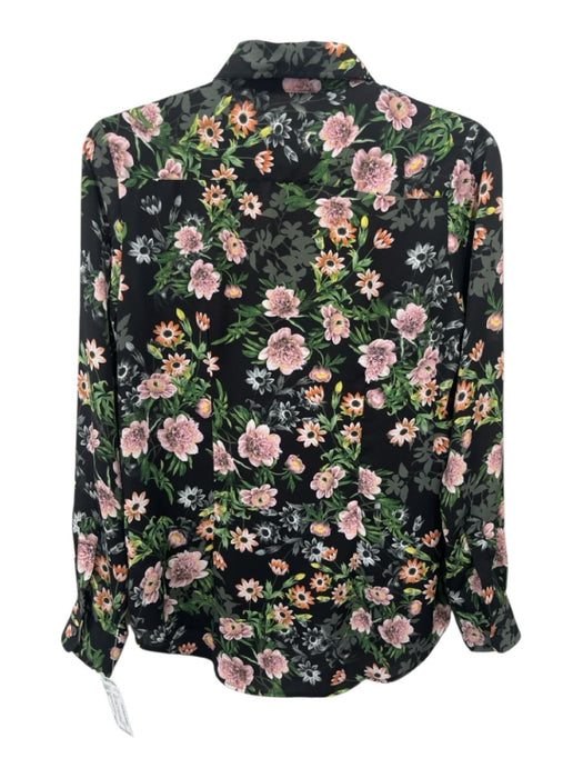 The Shirt Rochelle Behrens Size XS Black & Multi Polyester Floral Button Up Top Black & Multi / XS