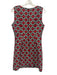 Milly Size 4 Black, White & Red Polyester Blend Sleeveless Notch Neck Dress Black, White & Red / 4