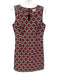 Milly Size 4 Black, White & Red Polyester Blend Sleeveless Notch Neck Dress Black, White & Red / 4