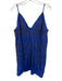 Free People Size S Blue & Bronze Polyester Beaded & Sequined V Neck Slip Dress Blue & Bronze / S