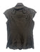 Et Cetera Size 2 Dark Chocolate Brown Silk Cap Sleeve Paisley Eyelet Top Dark Chocolate Brown / 2