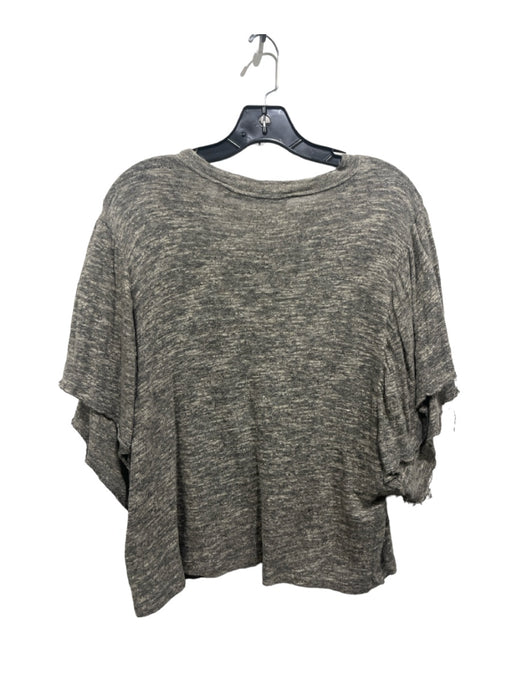 IRO Size S Gray Cotton & Viscose Blend Round Neck Short Sleeve Knit Top Gray / S