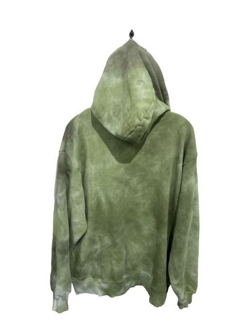 Cotton Citizen Size L Green Cotton Hood Front Zip Tie Dye Ribbed Trim Sweatshirt Green / L