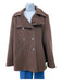 Burberry Size L Brown Wool Blend Double Breast Long Sleeve Lapel Jacket Brown / L