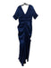 Tadashi Shoji Size 14 Navy Polyester Blend V Neck & Back Embellished Gown Navy / 14