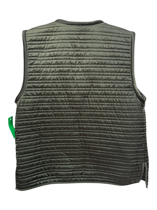 Tory Burch Size 4 Olive Green Nylon Satin Tie Closure Gold Tone Hardware Vest Olive Green / 4