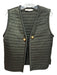 Tory Burch Size 4 Olive Green Nylon Satin Tie Closure Gold Tone Hardware Vest Olive Green / 4