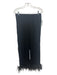 Sleeper Size L Black Viscose Feather Trim Mother of Pearl Buttons Pant Set Black / L